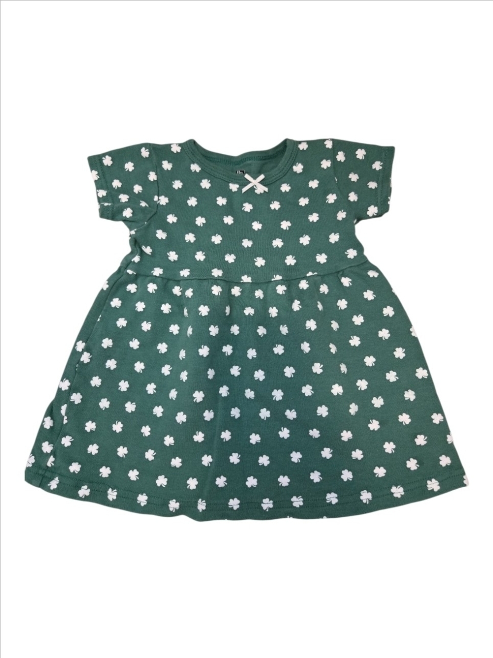 Hudson Baby Green W White Shamrocks Dress-2T EUC